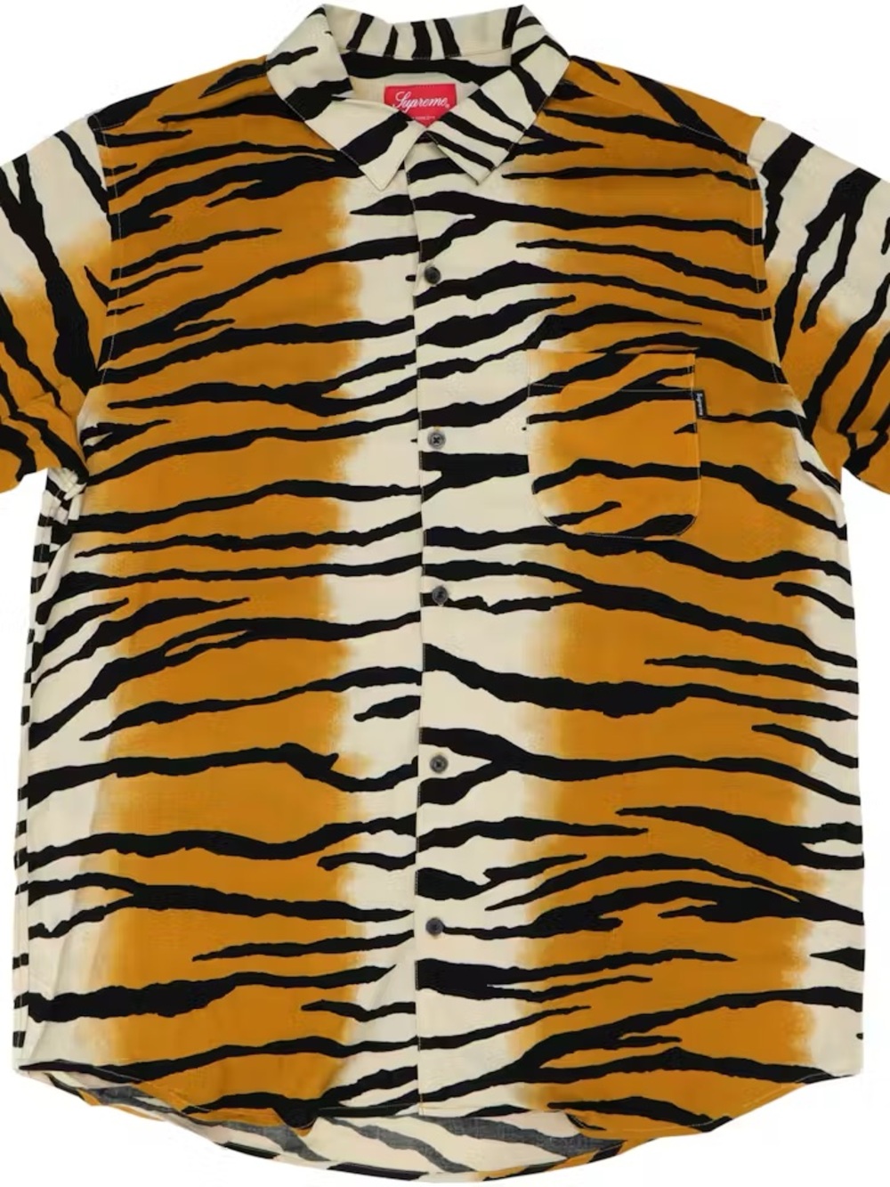 Supreme Red Label Tiger Stripe Shirt — Black, Orange & Cream